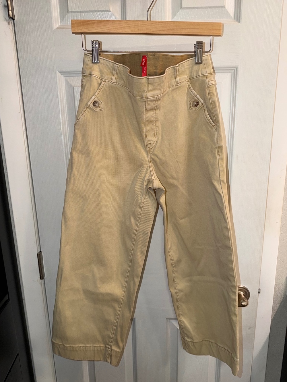 SPANX Petite Khaki Tan Wide Leg High Rise Pants Size 2 (NWOT)